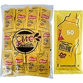 Gift Set: Mustard Packets (5.5g) – 50 Count with Spreader in Food-Safe Resealable Bag by CMC Products (approximately 50 packe